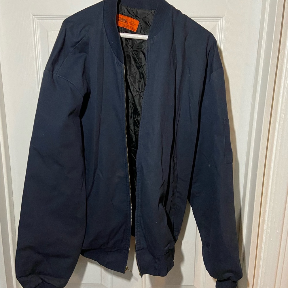 Cintas Work Jacket Mens Size X-LARGE Full Zip Chore Work Workwear Dark Gray